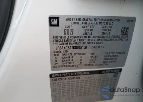 2019 Buick Envision Essence из США, поврежденный, VIN LRBFXCSA1KD015100